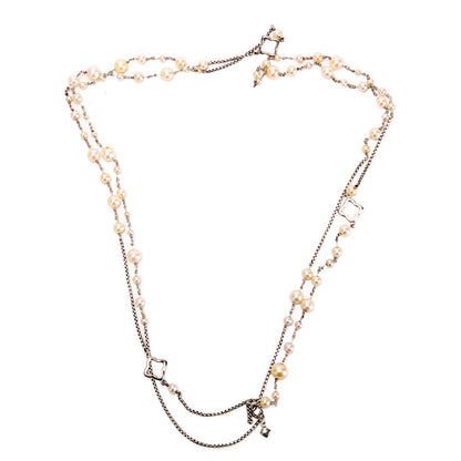 Pearl Quatrefoil Stations 925 Necklace