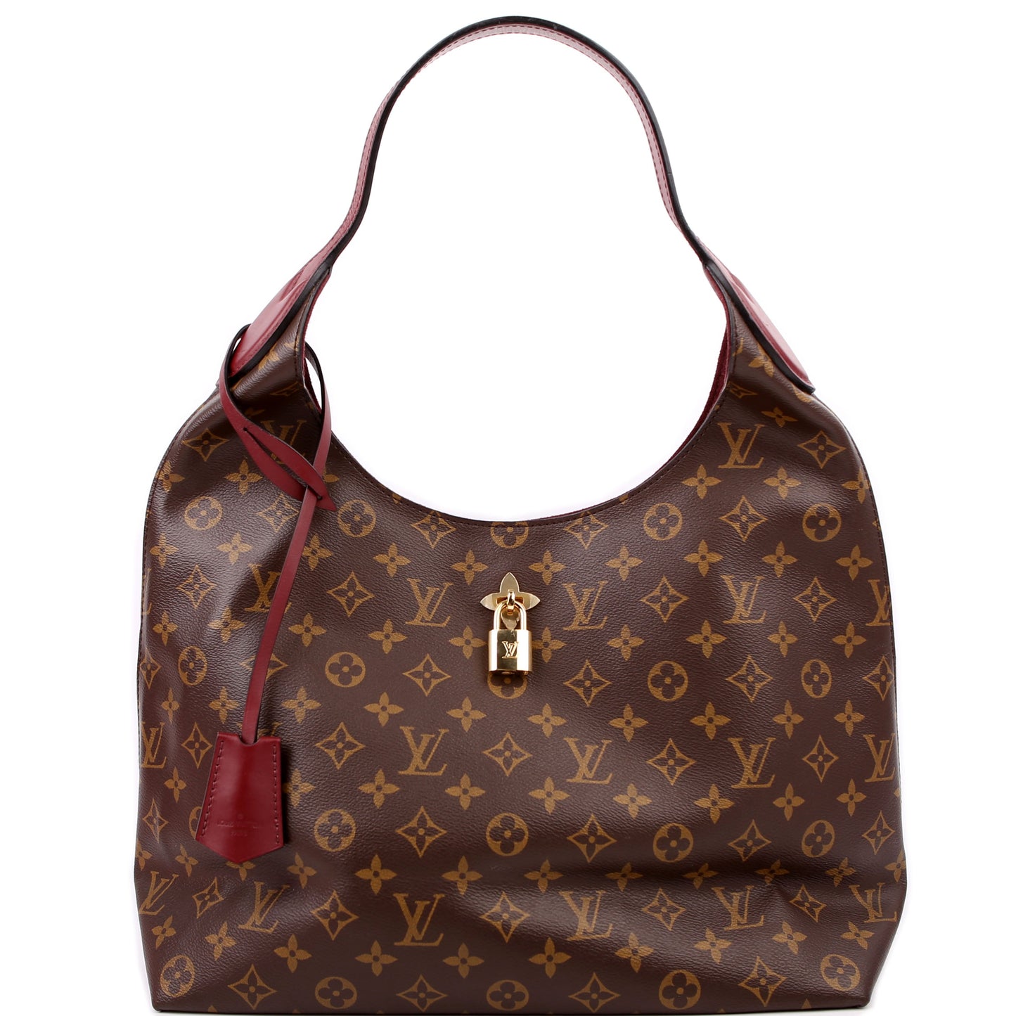 Flower Hobo Monogram Burgundy