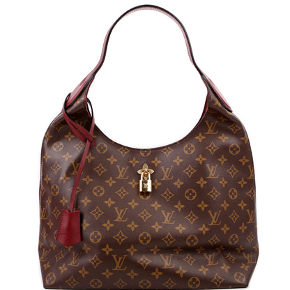 Flower Hobo Monogram Burgundy