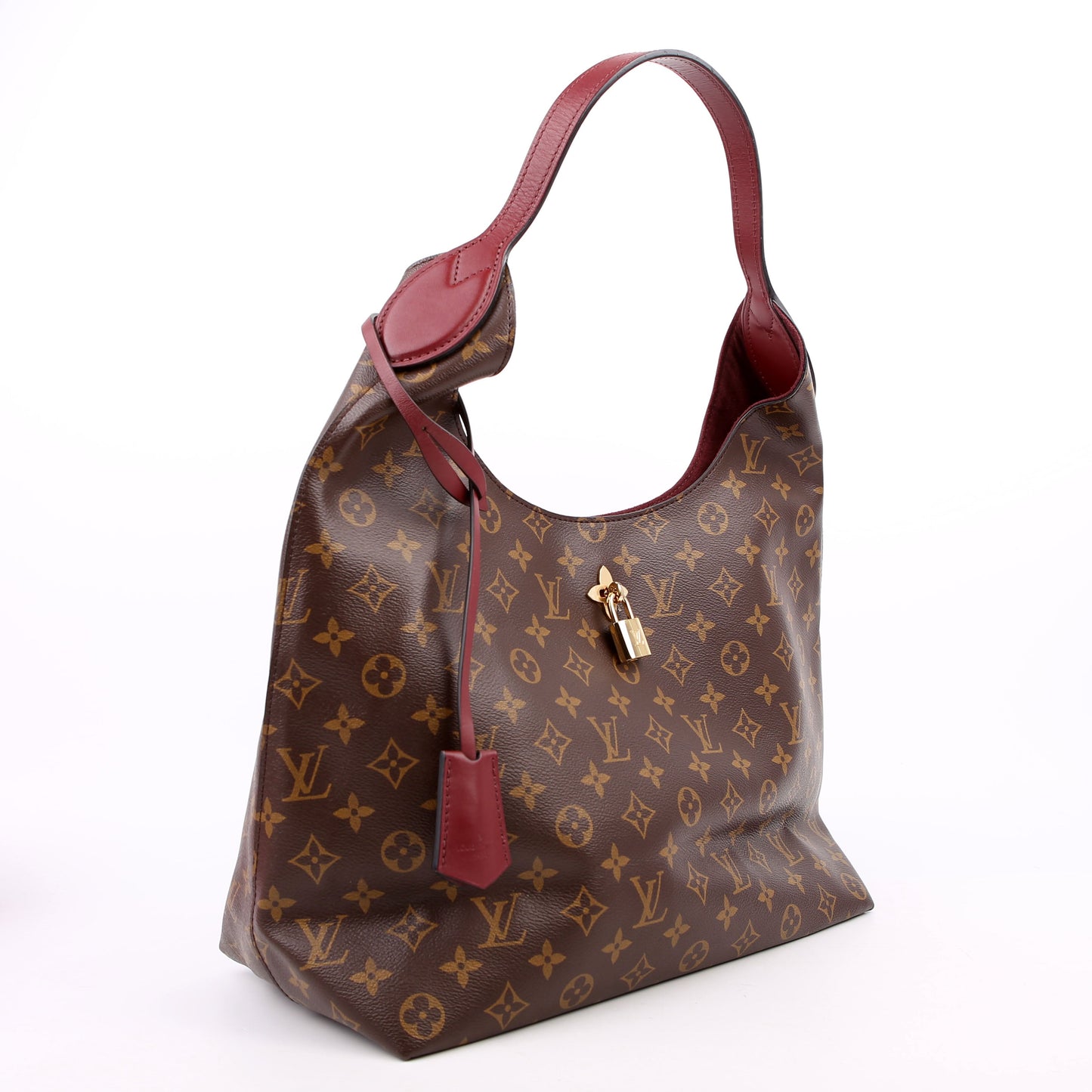 Flower Hobo Monogram Burgundy