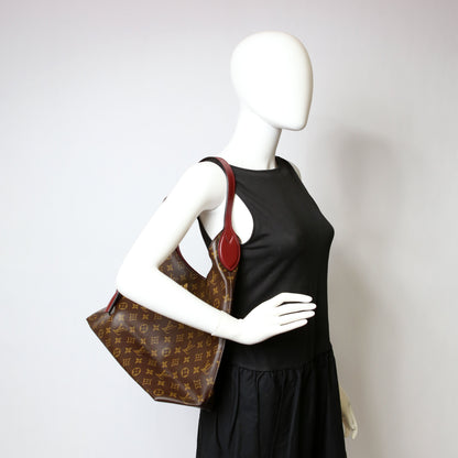 Flower Hobo Monogram Burgundy