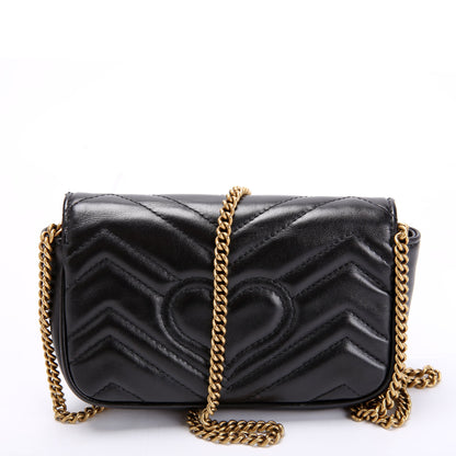 Marmont Leather Super Mini Flap Black