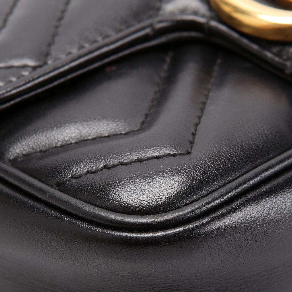 Marmont Leather Super Mini Flap Black