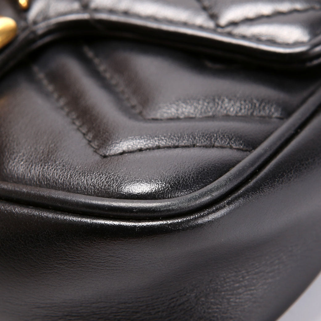 Marmont Leather Super Mini Flap Black