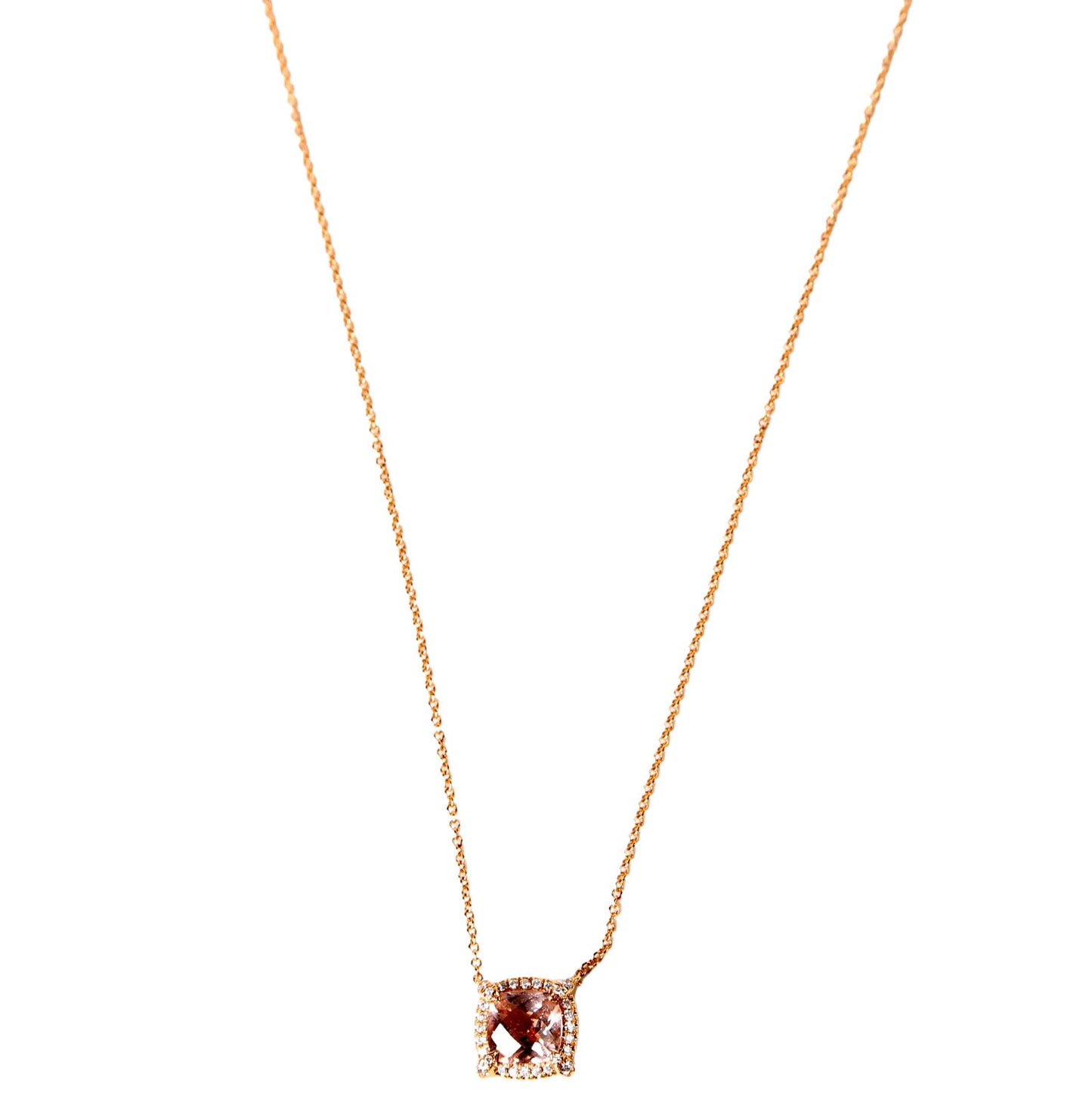 Petite Chatelaine 7MM Necklace 750/Morganite/Pave