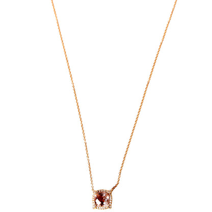 Petite Chatelaine 7MM Necklace 750/Morganite/Pave