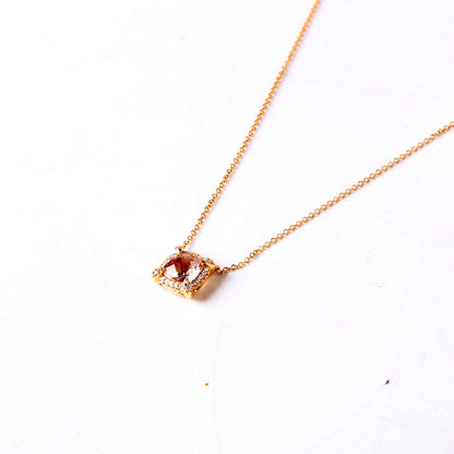 Petite Chatelaine 7MM Necklace 750/Morganite/Pave
