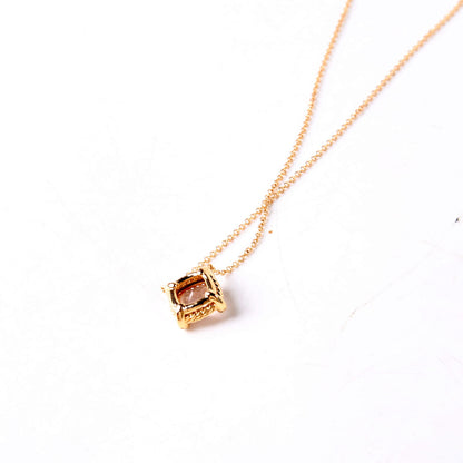 Petite Chatelaine 7MM Necklace 750/Morganite/Pave