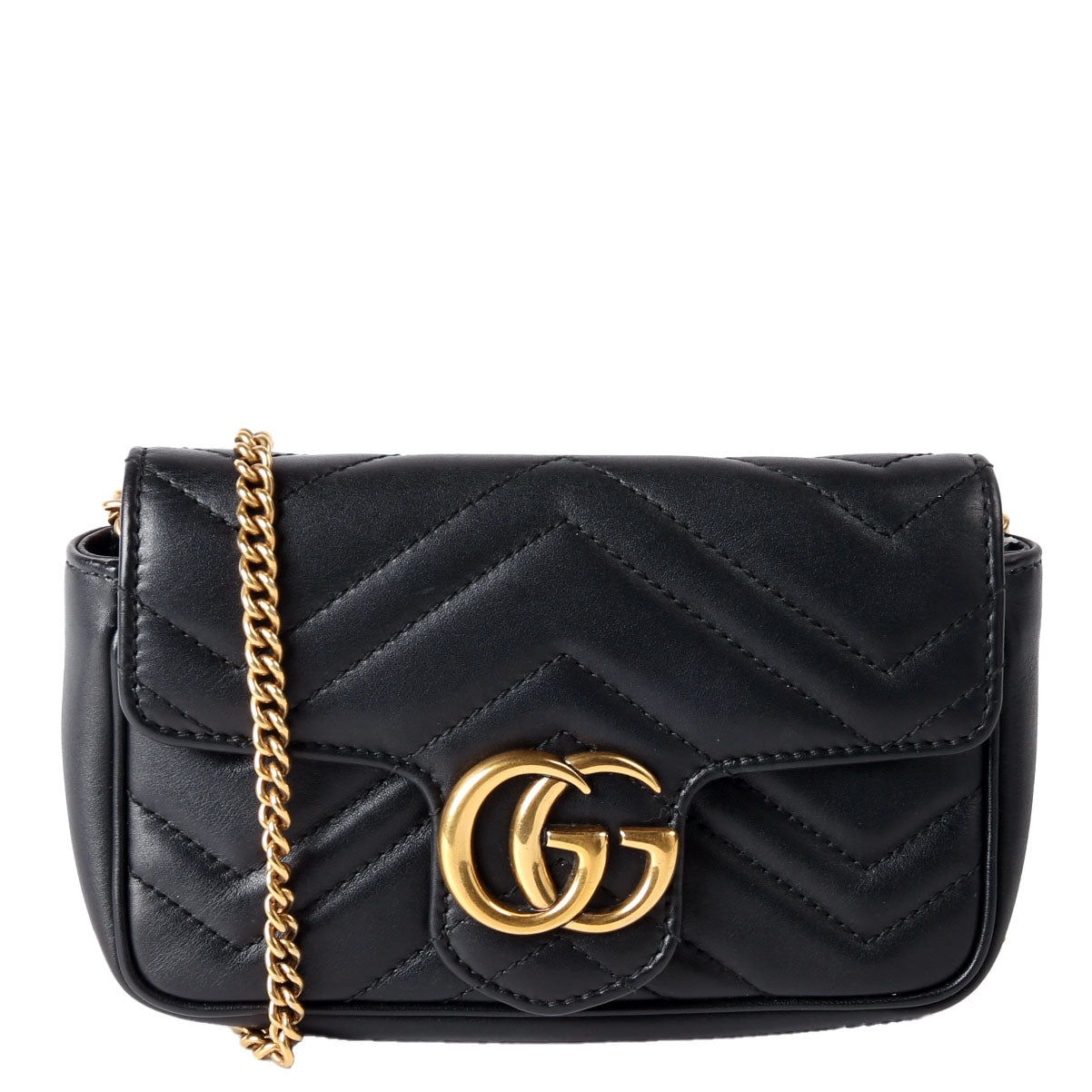 476433 Marmont Leather Super Mini Flap Black