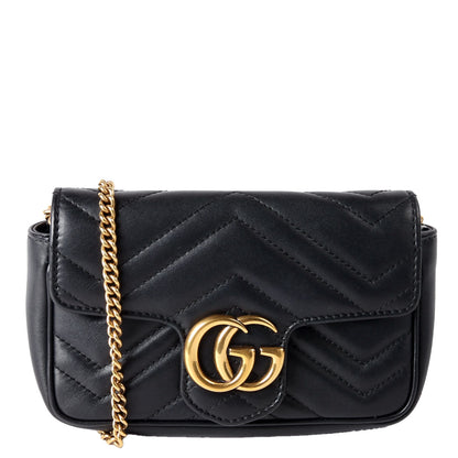 476433 Marmont Leather Super Mini Flap Black