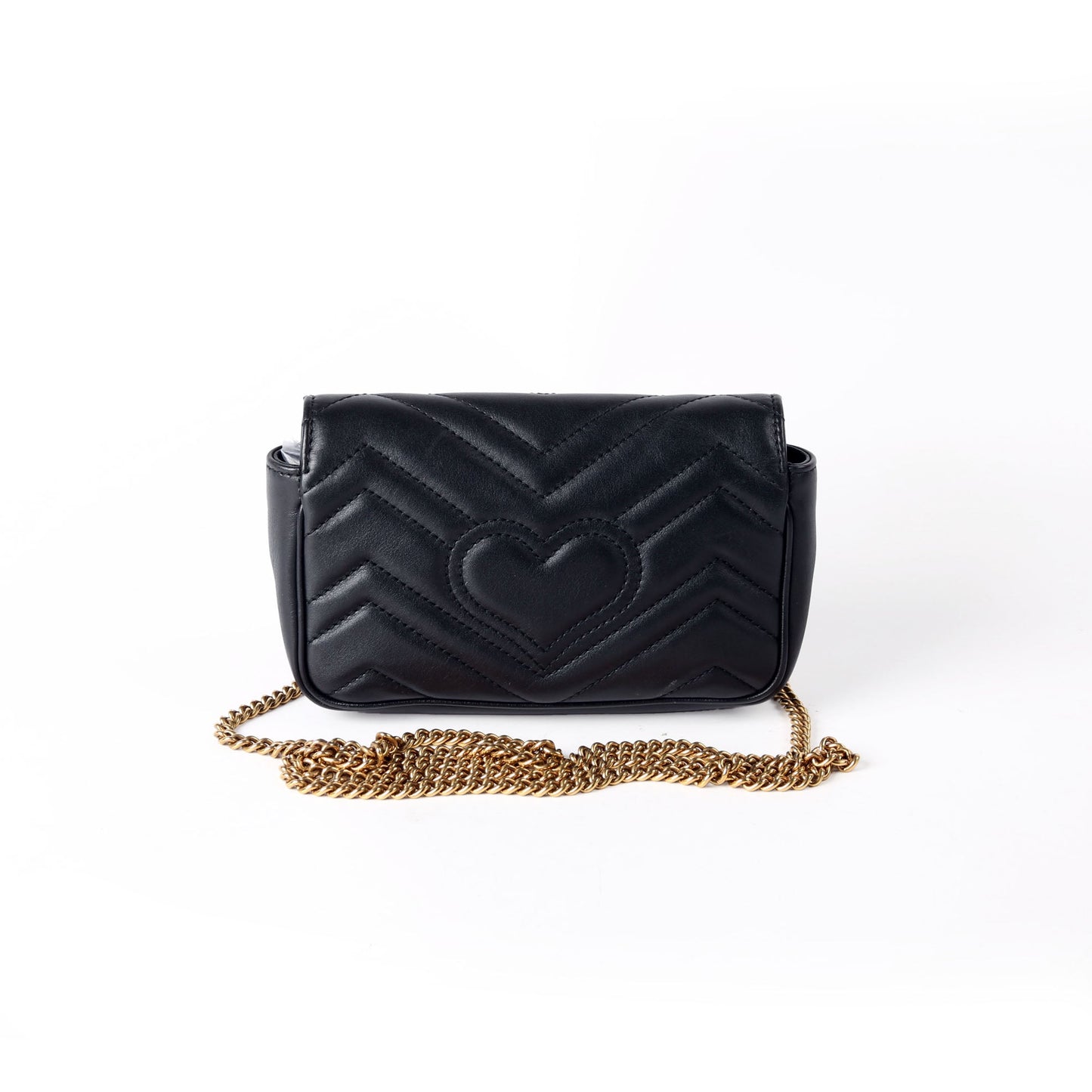 476433 Marmont Leather Super Mini Flap Black