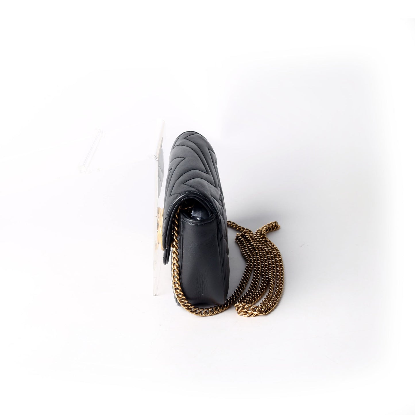 476433 Marmont Leather Super Mini Flap Black