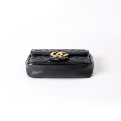 476433 Marmont Leather Super Mini Flap Black