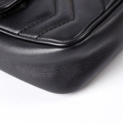 476433 Marmont Leather Super Mini Flap Black