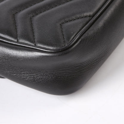 476433 Marmont Leather Super Mini Flap Black