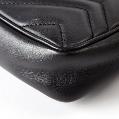 476433 Marmont Leather Super Mini Flap Black