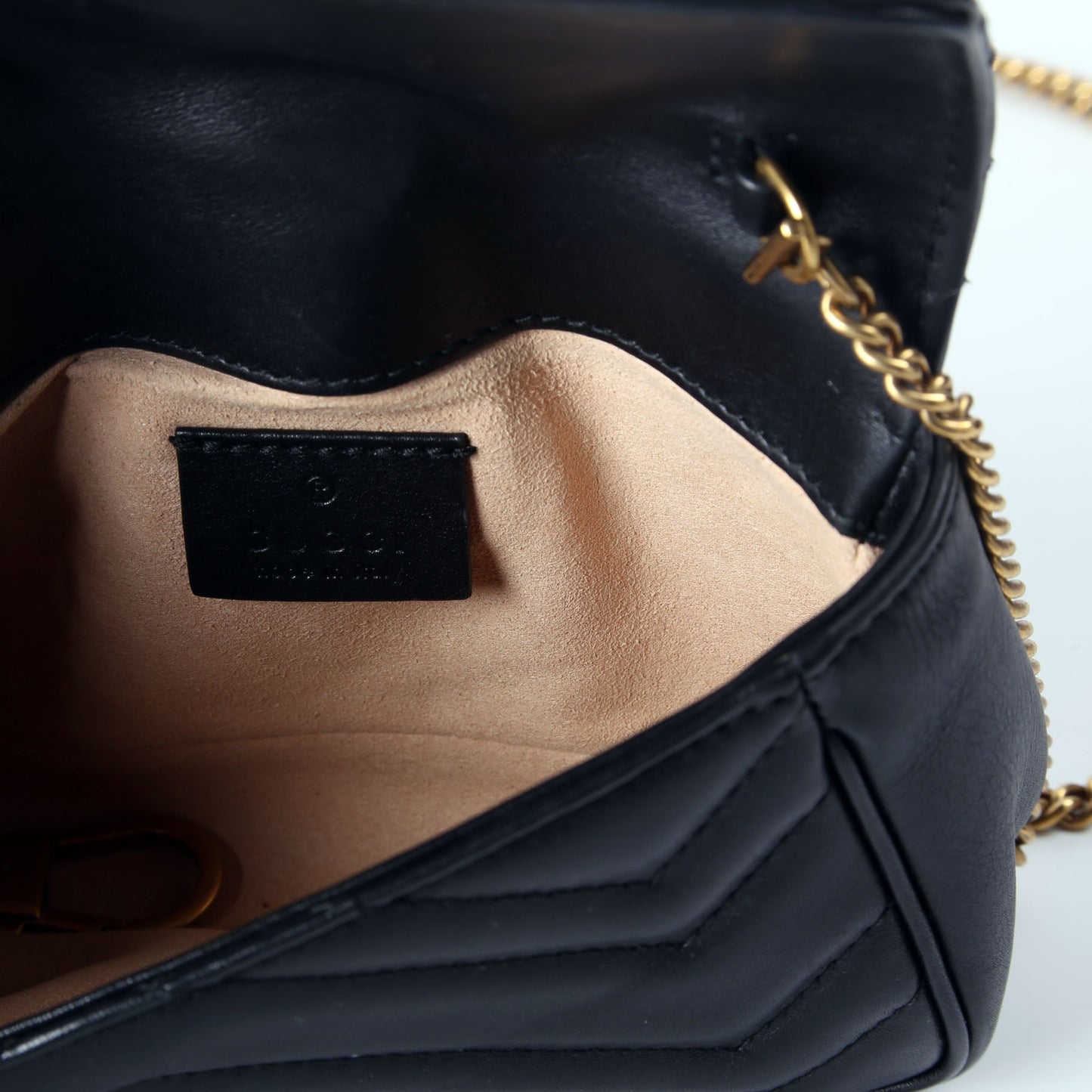 476433 Marmont Leather Super Mini Flap Black