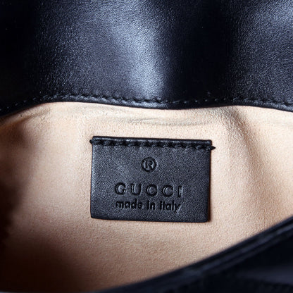 476433 Marmont Leather Super Mini Flap Black