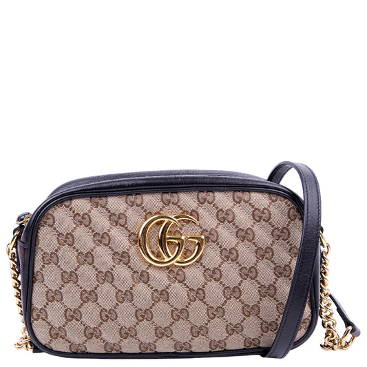 447632 Marmont Small GG Canvas Camera Tan/Black