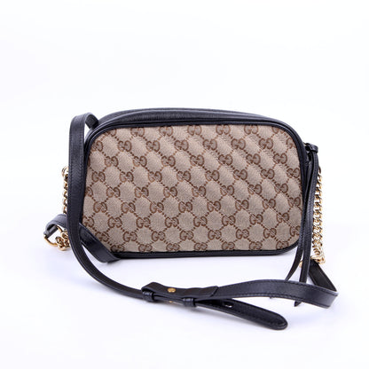 447632 Marmont Small GG Canvas Camera Tan/Black