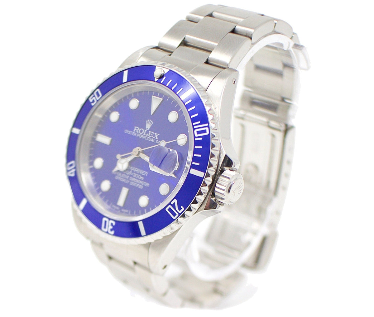 Rolex Submariner 16610 40mm Oystersteel Dive Watch Blue Dial