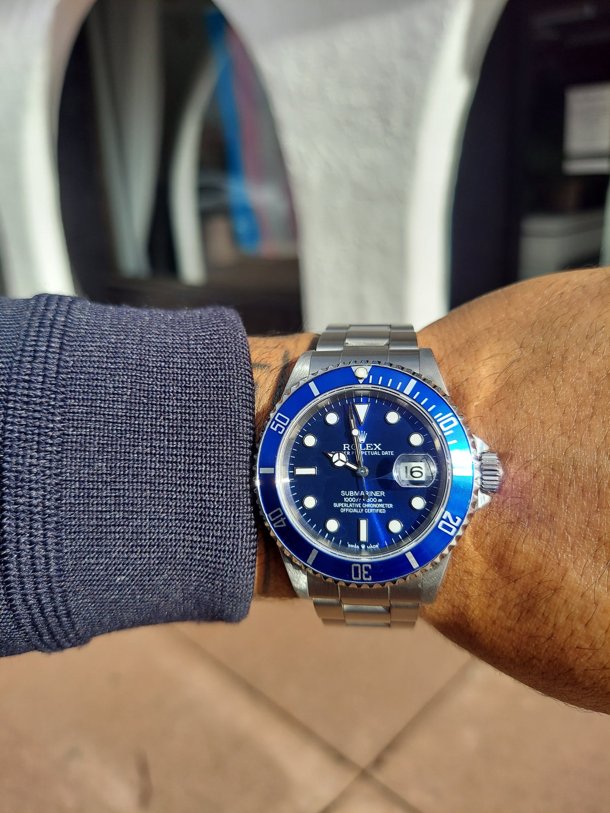 Rolex Submariner 16610 40mm Oystersteel Dive Watch Blue Dial