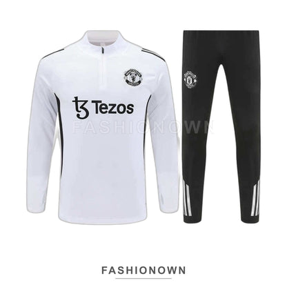 Manchester United 2025/26 Half-Zip Training Tracksuit – White