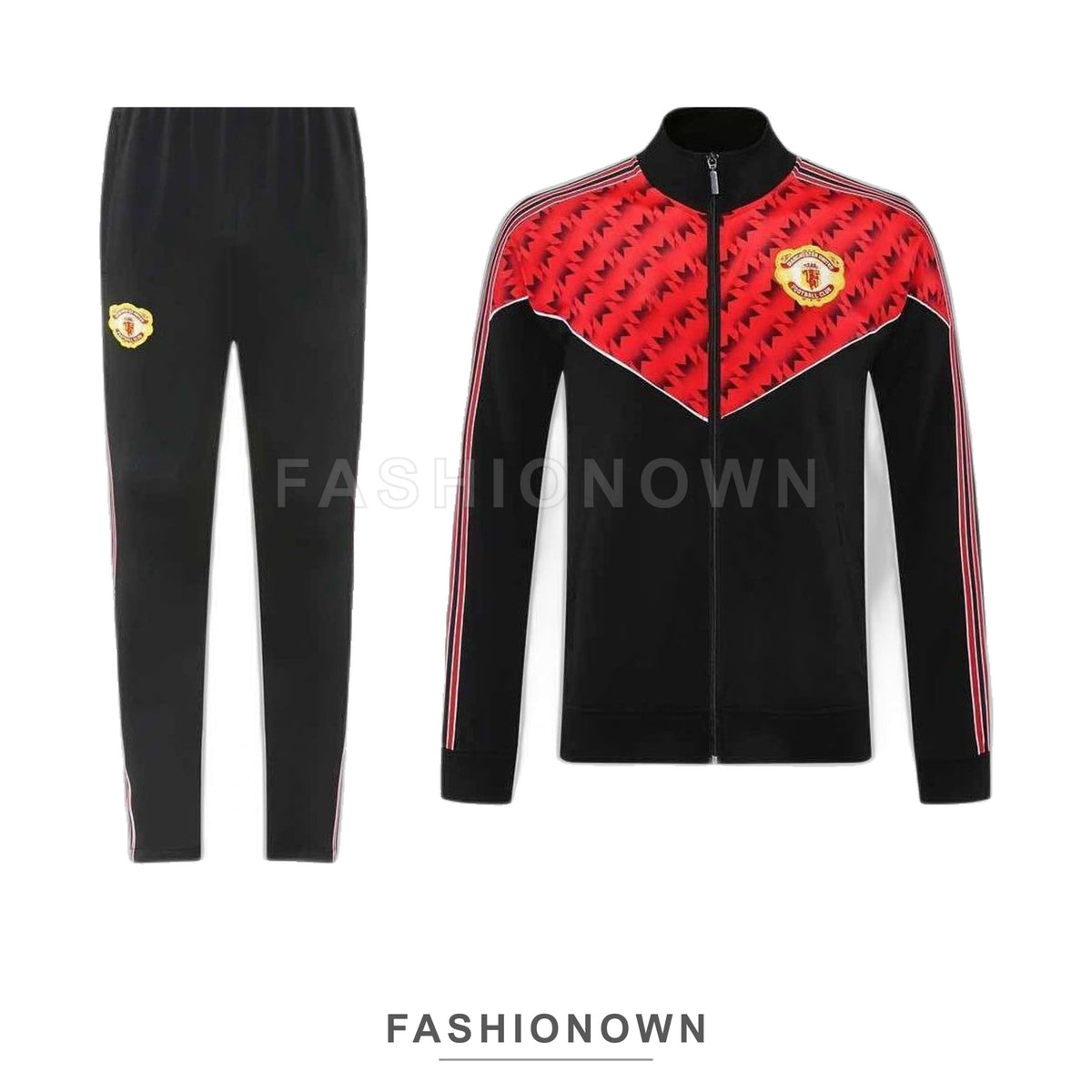 Manchester United 2025/26 Training Tracksuit – Black & Red