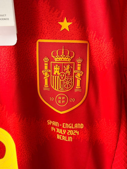 Spain Lamine Yamal #19 2024 Home Red Soccer Jersey Men Size