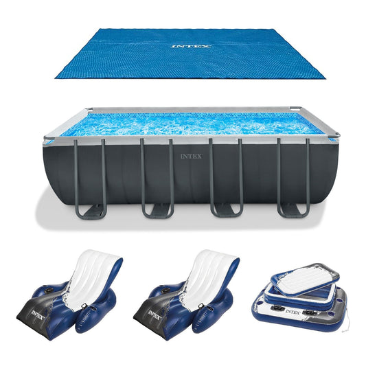 INTEX 18' x 9' x 53" Ultra XTR Frame Pool, Cover, Cooler, and Float (2 Pack) image 0