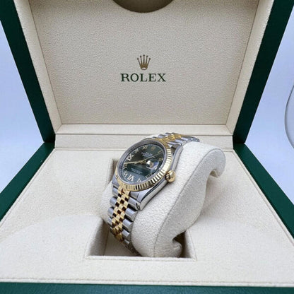 Rolex Datejust Green Dial 36 126233 Green Roman Diamond Dial Jubilee | Yellow Gold Steel Watch