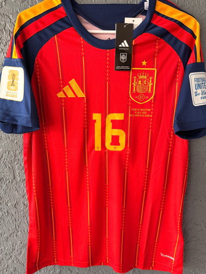 Spain Rodrigo #16 2026 Final Home Red Soccer Jersey Fan Version Men Size