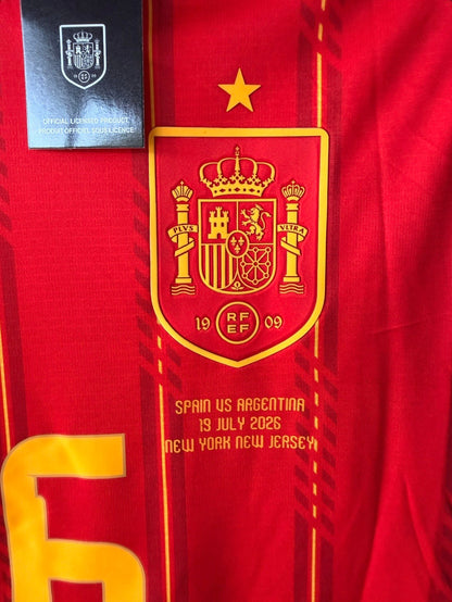 Spain Rodrigo #16 2026 Final Home Red Soccer Jersey Fan Version Men Size