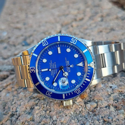 Rolex Submariner 16610 40mm Oystersteel Dive Watch Blue Dial