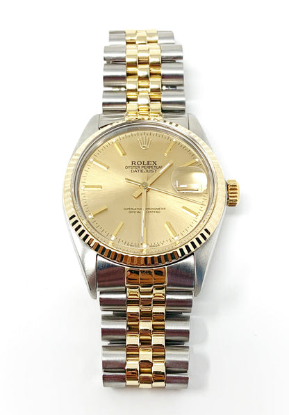 Rolex Datejust 36mm 16013 Champagne Dial Two-Tone Gold Watch