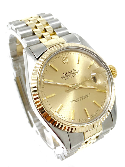 Rolex Datejust 36mm 16013 Champagne Dial Two-Tone Gold Watch