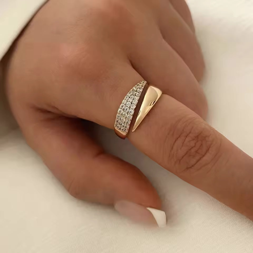 18K Gold Plated Sun Ring for Women – Stainless Steel Natural Stone Jewelry - Fashionown
