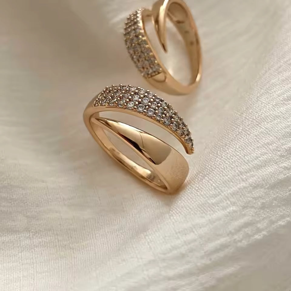 18K Gold Plated Sun Ring for Women – Stainless Steel Natural Stone Jewelry - Fashionown