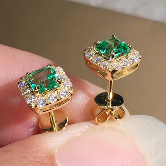 Eternity Green Stud Earrings for Women