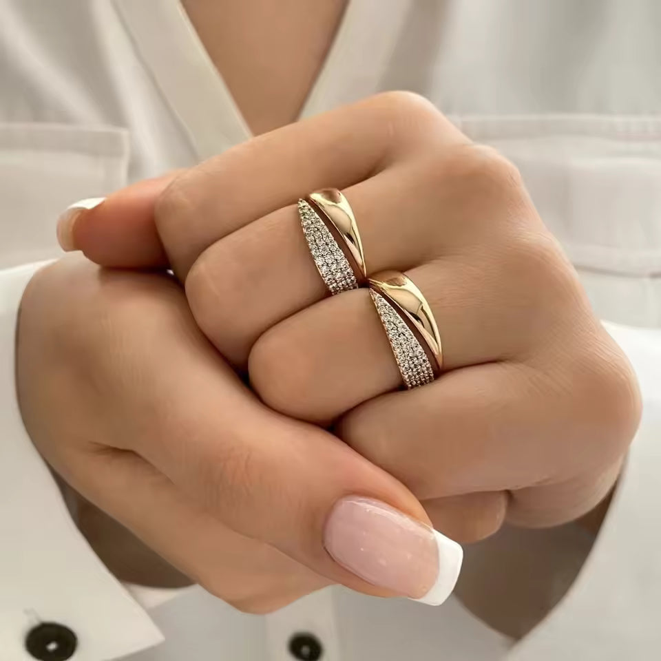 18K Gold Plated Sun Ring for Women – Stainless Steel Natural Stone Jewelry - Fashionown