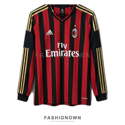 AC Milan 2013/14 Home Long-Sleeve Retro Jersey