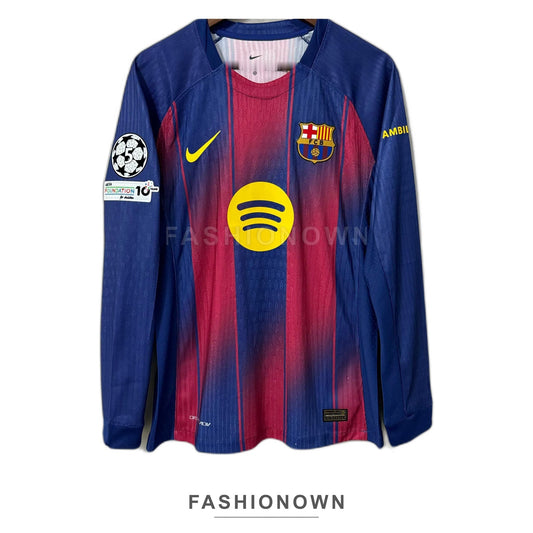 Barcelona 2025/26 Home Long-Sleeve Jersey – Player Edition