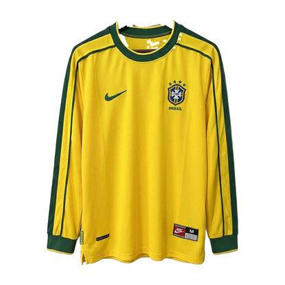 Brazil 1998 Home Long-Sleeve Retro Jersey
