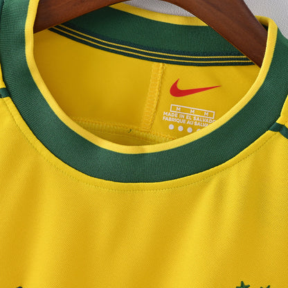 Brazil 1998 Home Long-Sleeve Retro Jersey – view 3