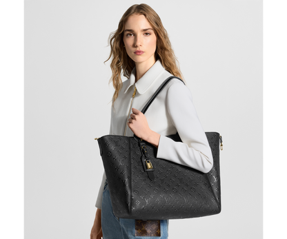 Louis Vuitton All In One MM Black Monogram Empreinte Leather Handbag | Luxury Designer Tote