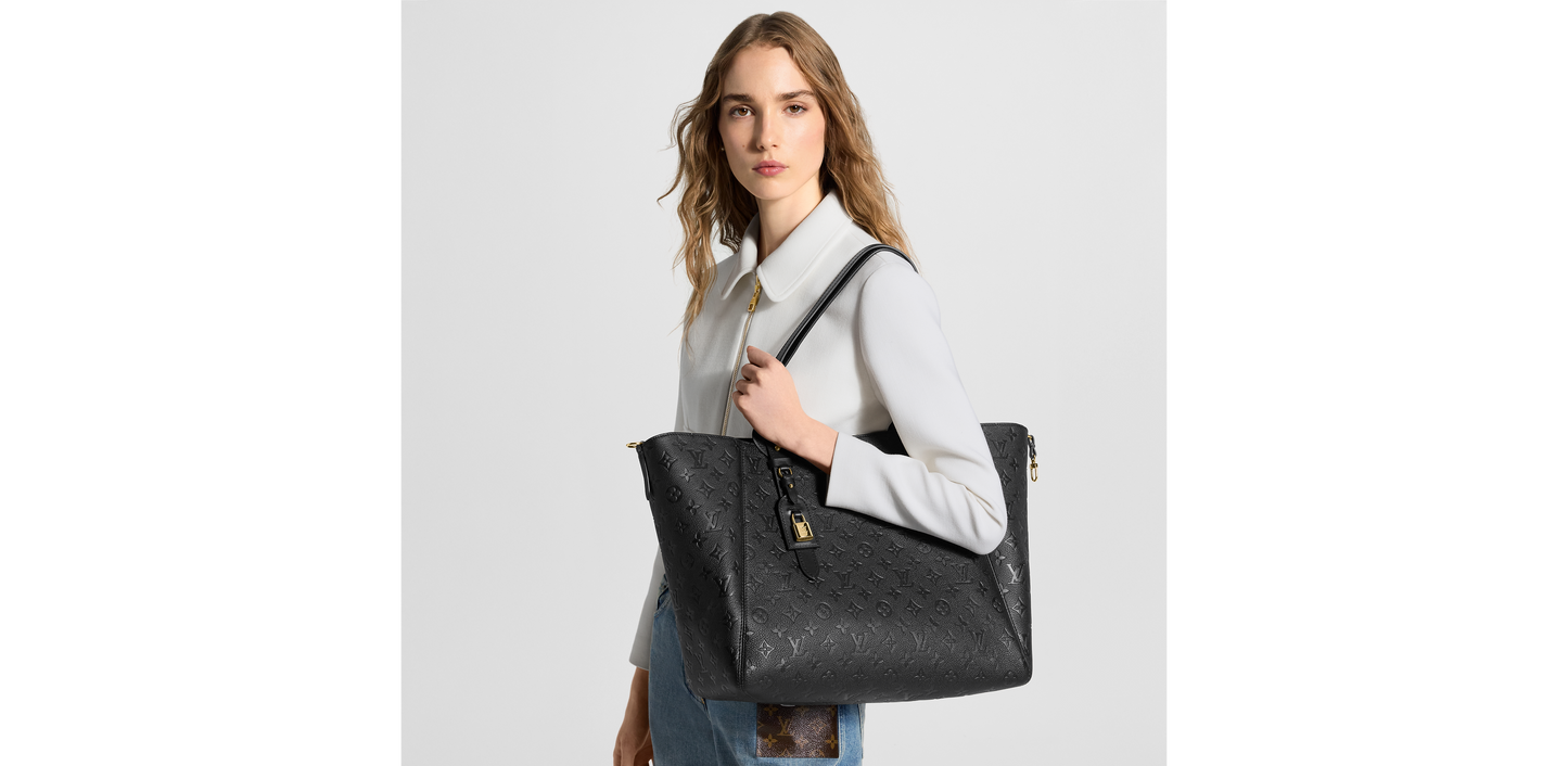 Louis Vuitton All In One MM Black Monogram Empreinte Leather Handbag | Luxury Designer Tote