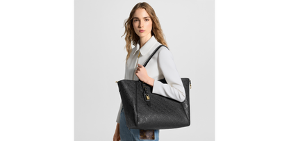 Louis Vuitton All In One MM Black Monogram Empreinte Leather Handbag | Luxury Designer Tote
