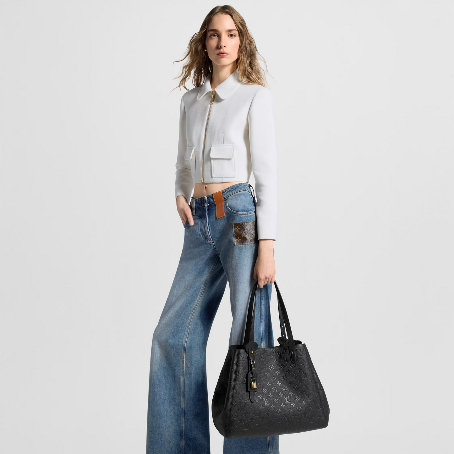 Louis Vuitton All In One MM Black Monogram Empreinte Leather Handbag | Luxury Designer Tote