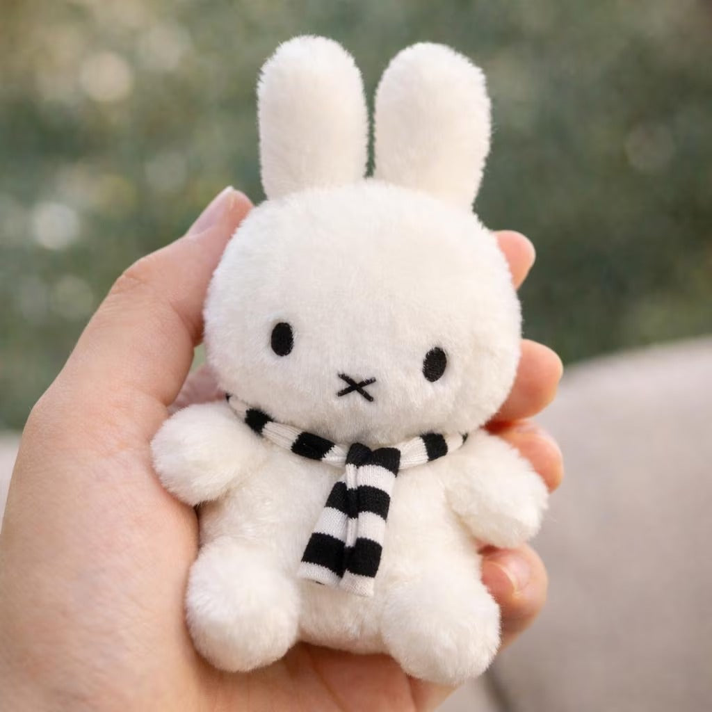 Miffy Bunny Plush Keychain: 10cm Soft Rabbit Bag Charm – Minimalist Scarf Accessory