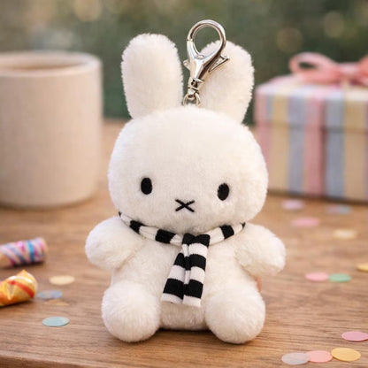 Miffy Bunny Plush Keychain: 10cm Soft Rabbit Bag Charm – Minimalist Scarf Accessory